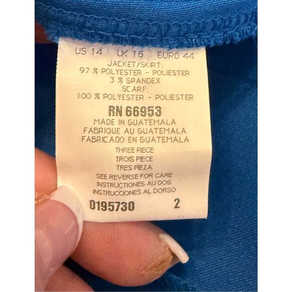 Leslie Fay Women’s Vintage Suit 2-Pieces Sz. 14 Blue Career - Picture 7 of 9